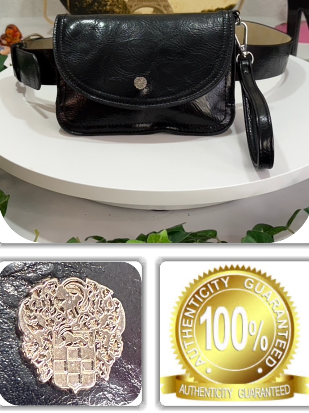 SHOW STOPPING VINCE CAMUTO 2-WAY BLACK WRISTLET/BUM BELT BAG! (SMALL)
